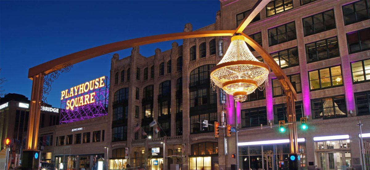 Playhouse Square outdoor chandelier